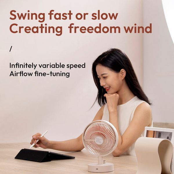 Мини-вентилятор настольный Sothing Plume S3 Desktop Fan c аккумулятором (DSHJ-S-2102), Apricot White 251049 фото