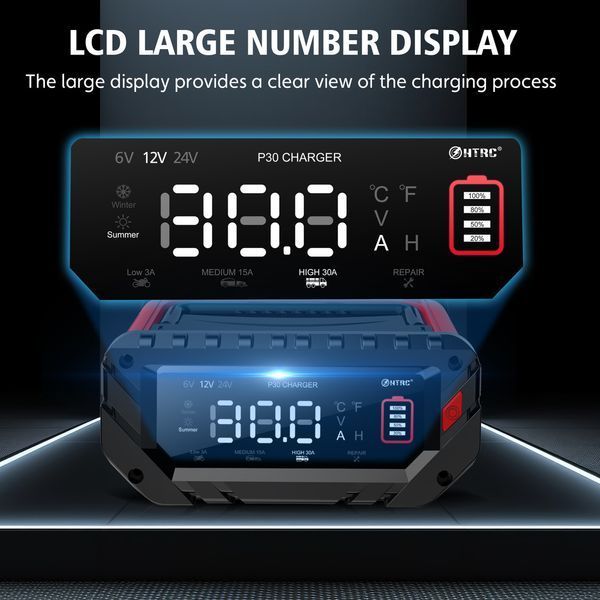 Автоматическое зарядное устройство HTRC P30 12V 30A, 24V 16A, 6V 10A для кислотных, GEL, AGM и LiFePO4 АКБ 250953 фото