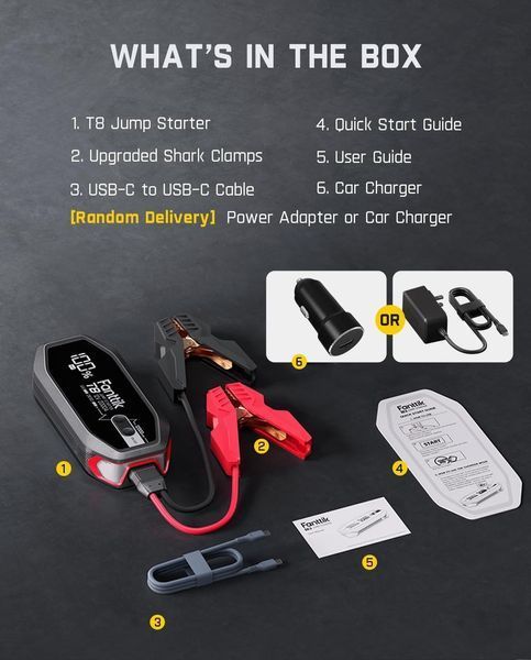 Пусковое устройство Fanttik T8 1300A Jump Starter для бензиновых и дизельных двигателей 250263 фото