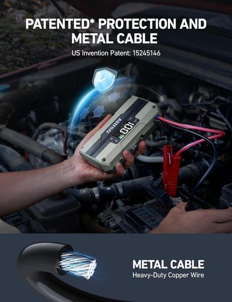 Пусковое устройство AstroAI T8 2500А Jump Starter, Серый 250364 фото