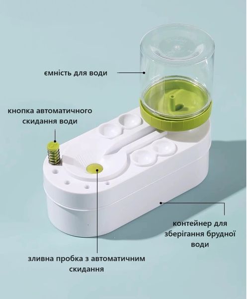 Стаканчик ополаскиватель кистей, Зеленый 250914 фото