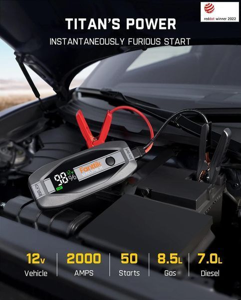 Пусковое устройство Fanttik T8 APEX 2000A Jump Starter 20000mAh, Yellow 250223 фото