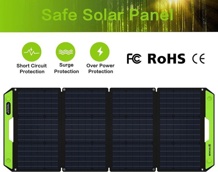 Сонячна складна панель TopSolar SolarFolio 100Вт, 4 великі секції (чорний) 250120 фото