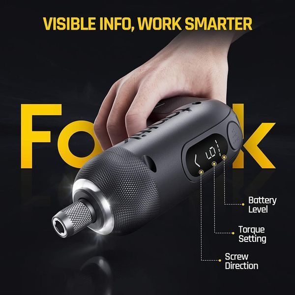 Електровикрутка Fanttik NEX L1 Pro, Li-ion 2000mAh 3.6V з USB-кабелем, підсвічуванням, Сірий 250178 фото