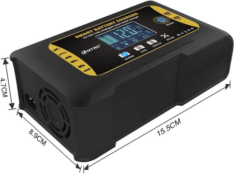 Интеллектуальное зарядное устройство HTRC P10 12В 10A / 24В 5A для кислотных, гелевых, AGM и LiFePO4 250185 фото