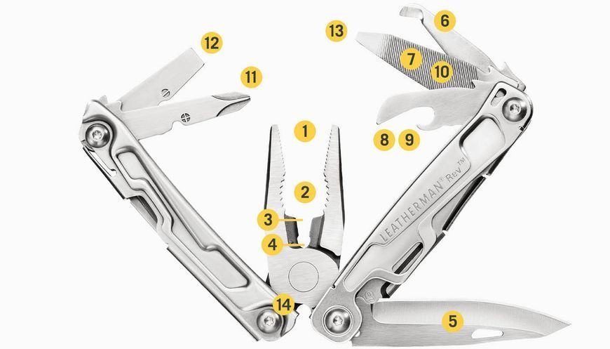 Мультитул Leatherman REV, нержавеющая сталь, Silver 250191 фото