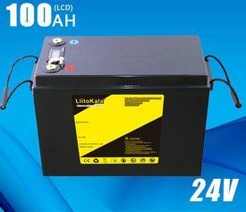 Акумуляторна батарея LiitoKala LiFePO4 24V 100Ah (2400Wh) + LCD-екран і вбудований BMS 100А, 4000+ циклів 251001 фото
